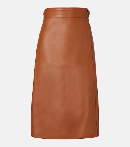 Jupe midi Jacqueline en cuir - Ralph Lauren Collection - Modalova