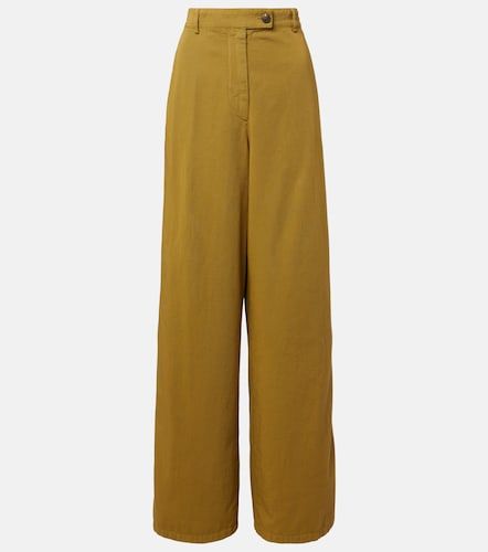 Pantalon ample à taille haute en coton - Dries Van Noten - Modalova