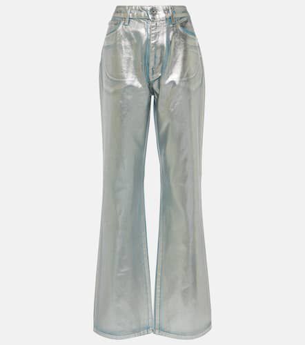 Pantalon droit métallisé à taille haute - Rabanne - Modalova