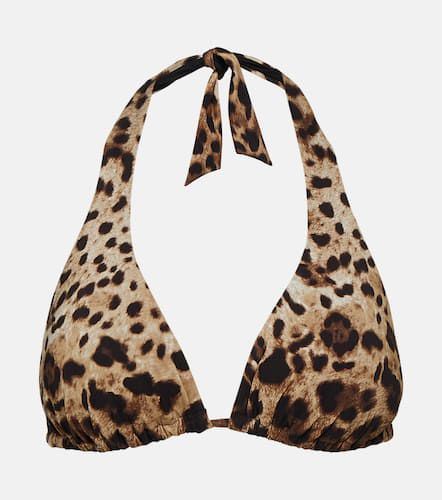 Haut de bikini à motif léopard - Dolce&Gabbana - Modalova