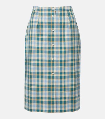 Jupe crayon en coton à carreaux - Prada - Modalova