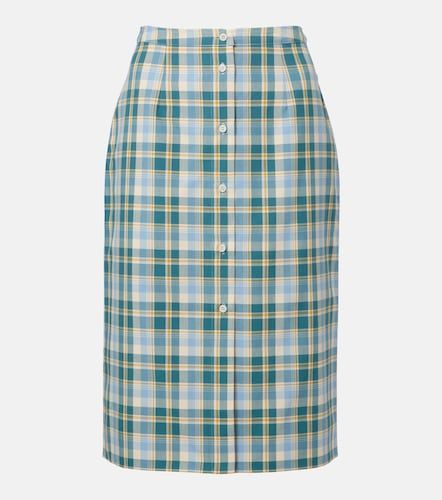 Jupe crayon en coton à carreaux - Prada - Modalova