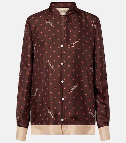 Chemise de pyjama en soie à imprimé - Valentino - Modalova