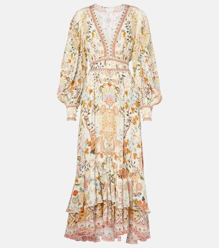 Robe longue imprimée en soie - Camilla - Modalova