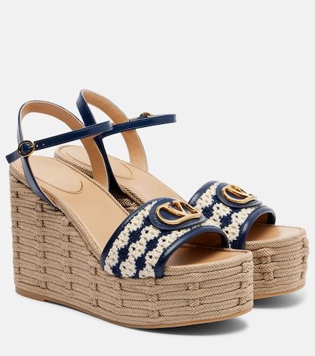 Espadrilles compensées VLogo en cuir - Valentino Garavani - Modalova
