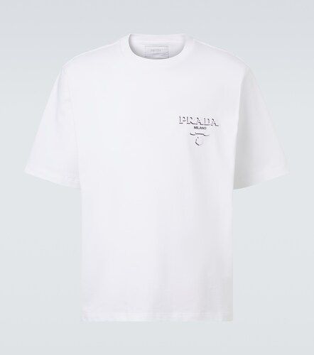 T-shirt oversize en coton à logo - Prada - Modalova