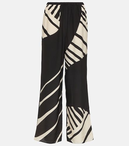 Pantalon ample en soie à imprimé - SIR - Modalova