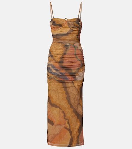 Robe midi en résille à imprimé - SIR - Modalova