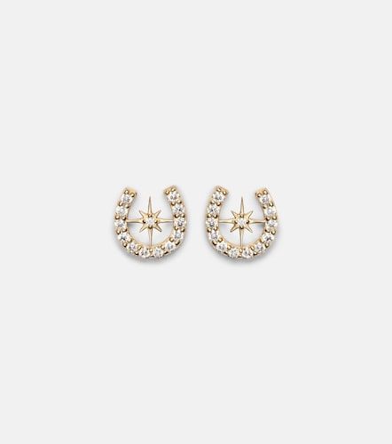 Boucles d’oreilles Horseshoe Starburst en or 14 ct avec diamants - Sydney Evan - Modalova