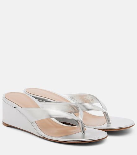 Tongs compensées Sofia en cuir métallisé - Gianvito Rossi - Modalova