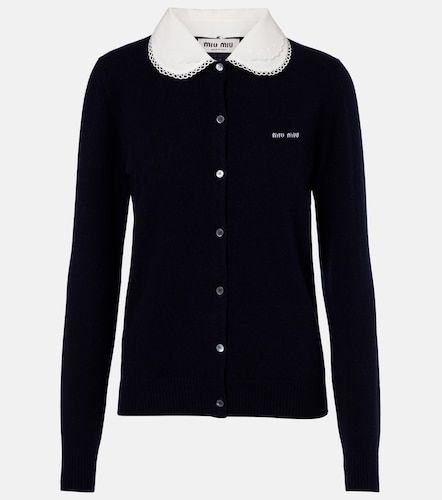 Cardigan en cachemire à logo - Miu Miu - Modalova