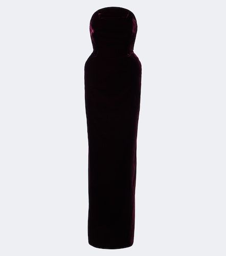 Robe longue bustier en velours - Mugler - Modalova