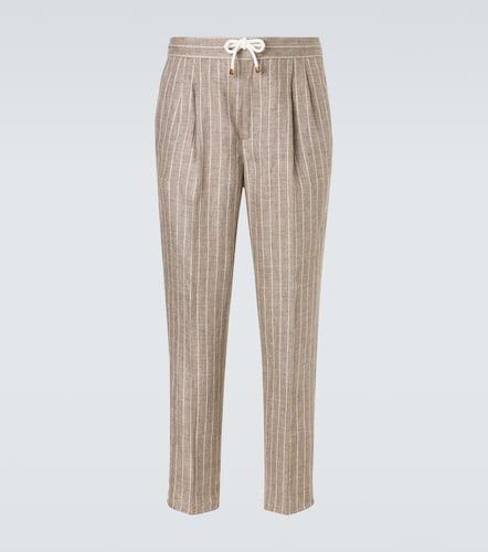 Pantalon rayé en sergé de lin - Brunello Cucinelli - Modalova