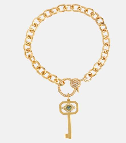 Bracelet Eye Key en or 14 ct et diamants - Ileana Makri - Modalova