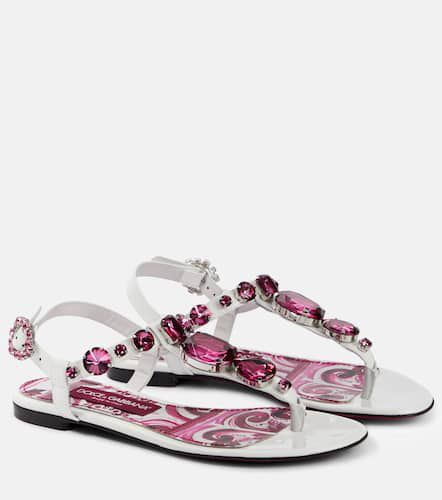 Sandales en cuir à ornements - Dolce&Gabbana - Modalova