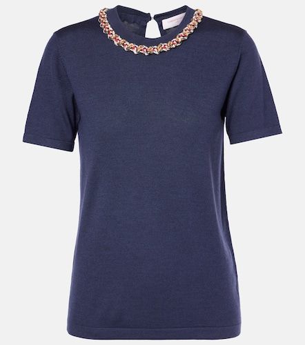 Pull en laine et soie à ornements - Carolina Herrera - Modalova