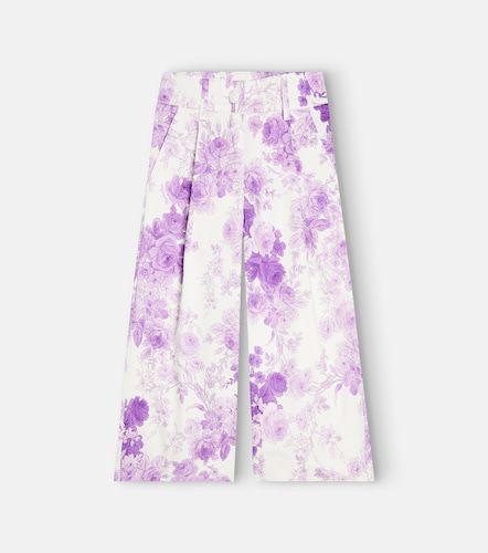 Pantalon ample en coton à imprimé floral - Monnalisa - Modalova
