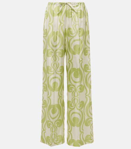 Pantalon ample imprimé en soie - Dries Van Noten - Modalova