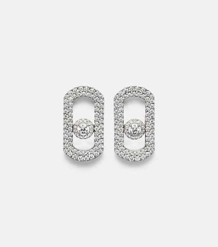 Boucles d'oreilles So Move en or blanc 18 ct et diamants - Messika - Modalova