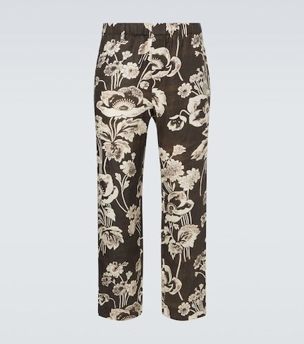 Pantalon droit en lin à fleurs - Commas - Modalova