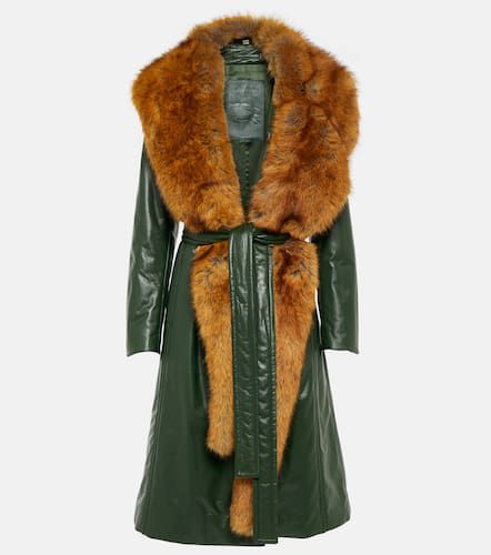 Manteau en cuir et fourrure synthétique - Burberry - Modalova