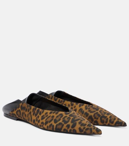 Mules Nour en cuir à imprimé léopard - Saint Laurent - Modalova
