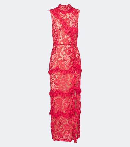 Robe de cocktail en dentelle à volants - Alessandra Rich - Modalova