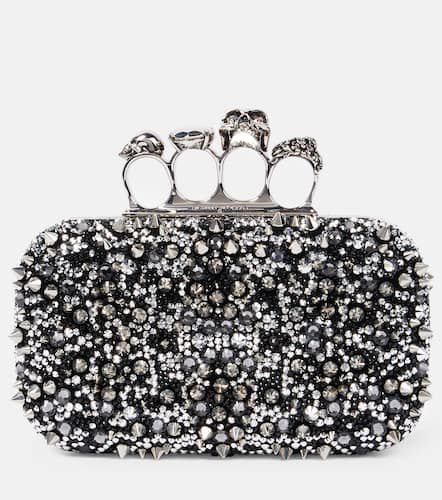 Pochette Knuckle en cuir à cristaux - Alexander McQueen - Modalova