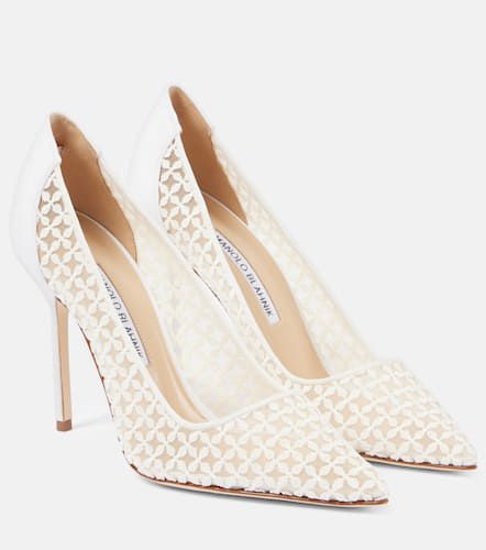 Escarpins de mariée Tora 105 en dentelle - Manolo Blahnik - Modalova