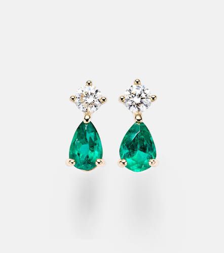 Boucles d'oreilles en or 18 ct, émeraudes et diamants - Anita Ko - Modalova