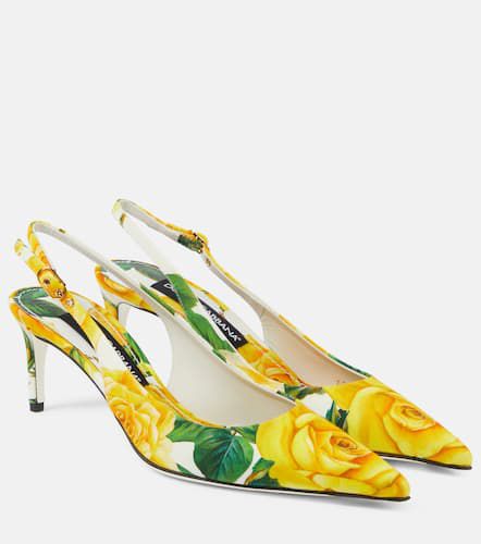 Escarpins en toile à fleurs - Dolce&Gabbana - Modalova