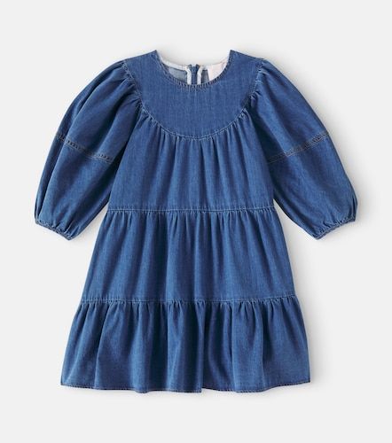 Robe en chambray de coton à manches ballon - Petite Amalie - Modalova