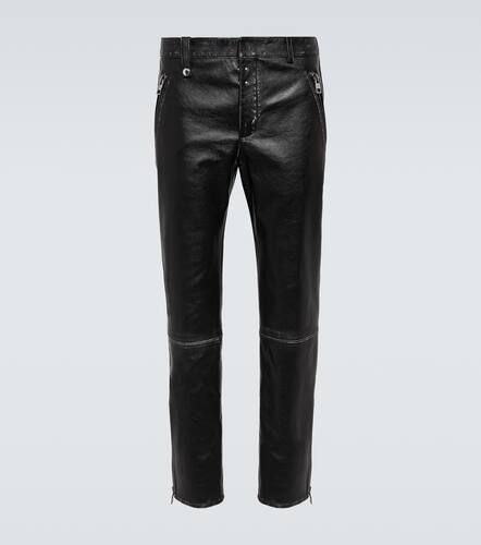 Pantalon droit en cuir - Alexander McQueen - Modalova