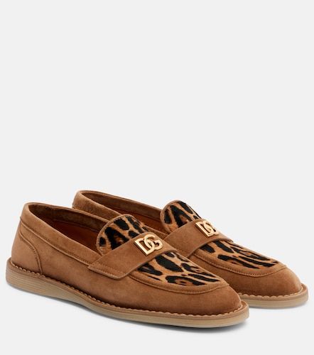 Mocassins DG en daim et en cuir façon poulain - Dolce&Gabbana - Modalova
