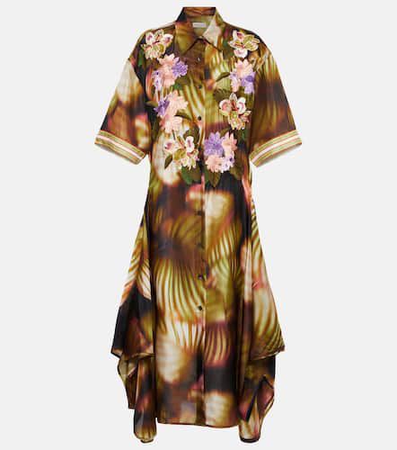 Robe chemise imprimée en soie - Dries Van Noten - Modalova