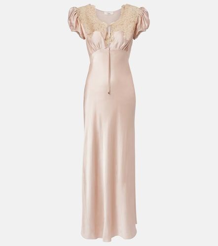 Chloé Robe longue en satin de soie à dentelle - Chloe - Modalova