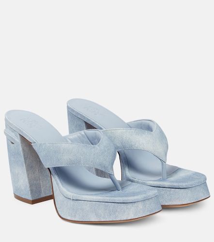 Mules à plateau Gia 17 Uni en denim - Gia Borghini - Modalova