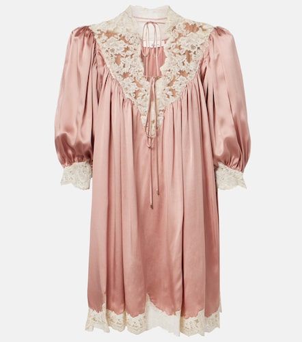 Chloé Robe en satin de soie à dentelle - Chloe - Modalova