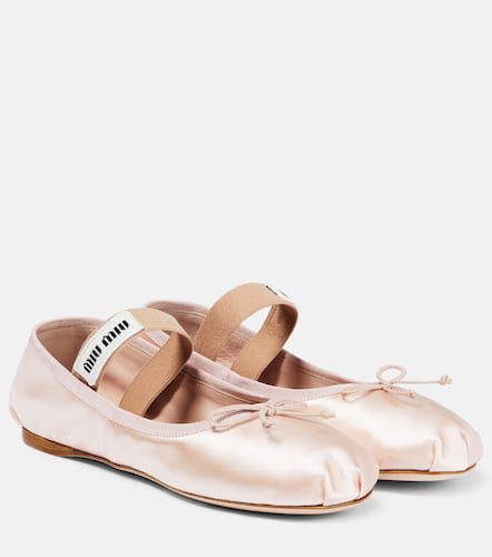 Miu Miu Ballerines en satin à logo - Miu Miu - Modalova