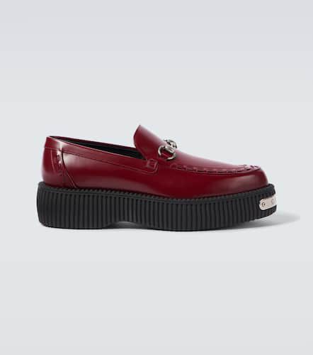 Mocassins Horsebit à plateforme en cuir - Gucci - Modalova