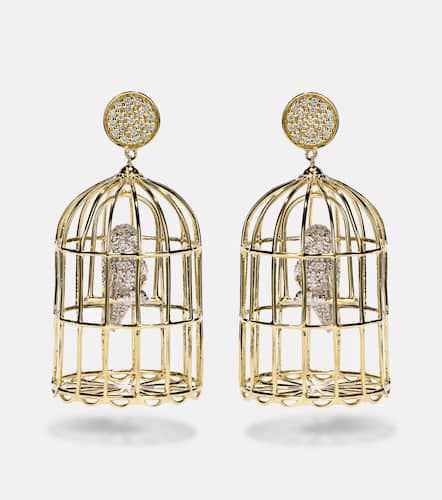 Boucles d'oreilles Albert Cage Large en or 14 ct et diamants - Sydney Evan - Modalova