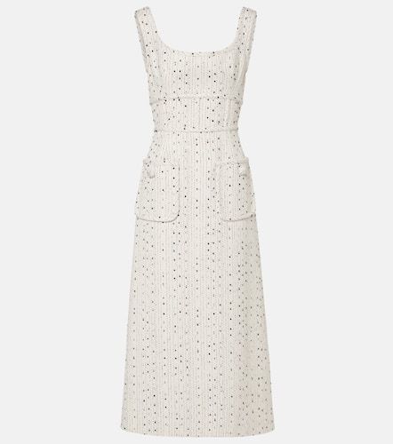 Robe midi en tweed de soie mélangée - Elie Saab - Modalova