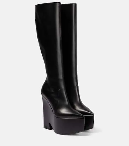 Bottes Tempest à plateau en cuir - Versace - Modalova