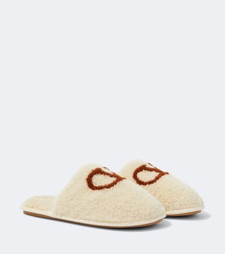 Slippers VLogo en shearling - Valentino Garavani - Modalova