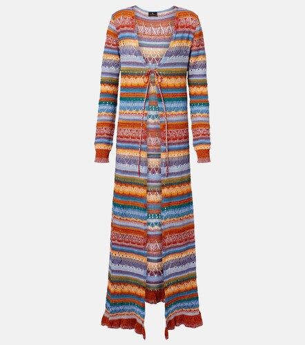 Cardigan en crochet de coton à rayures - Etro - Modalova