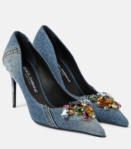 Escarpins en denim à cristaux - Dolce&Gabbana - Modalova
