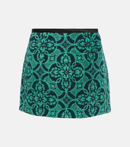 Mini-jupe en jacquard de coton - Marine Serre - Modalova