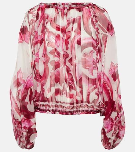 Blouse imprimée en chiffon de soie - Dolce&Gabbana - Modalova