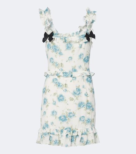 Robe en crêpe de soie à fleurs - Alessandra Rich - Modalova
