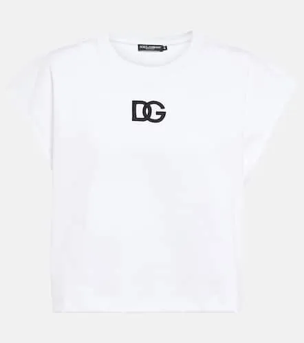 T-shirt DG en coton à ornements - Dolce&Gabbana - Modalova